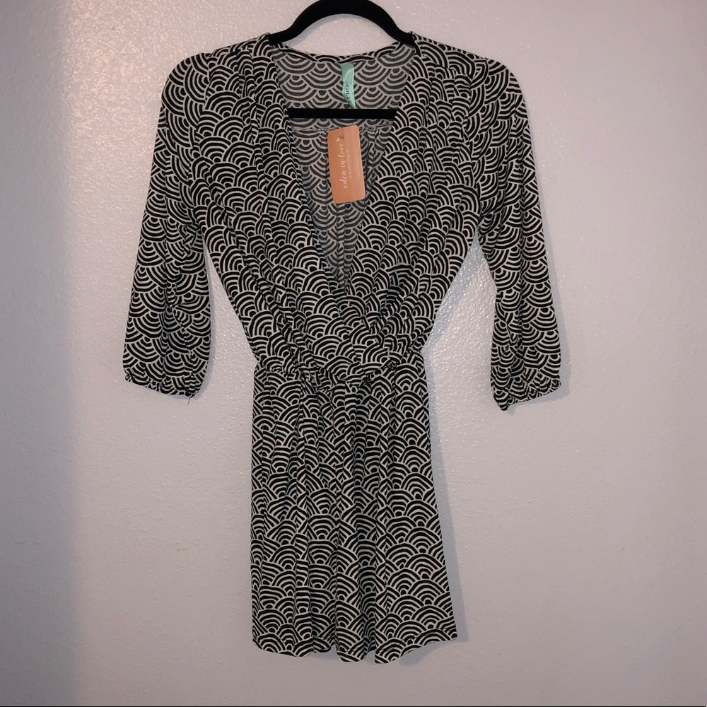 NEW Black & white printed romper